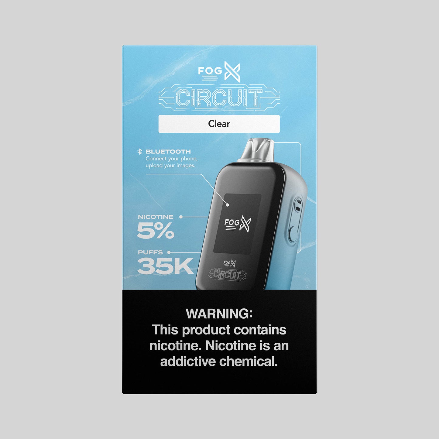 FOG X Circuit Clear Packaging Box Render