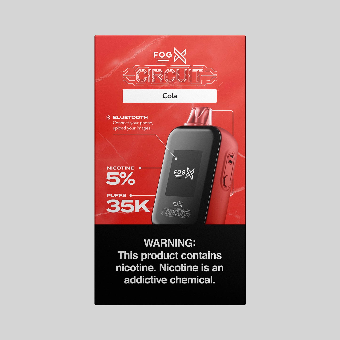 FOG X Vapor Circuit Cola Packaging Box Render