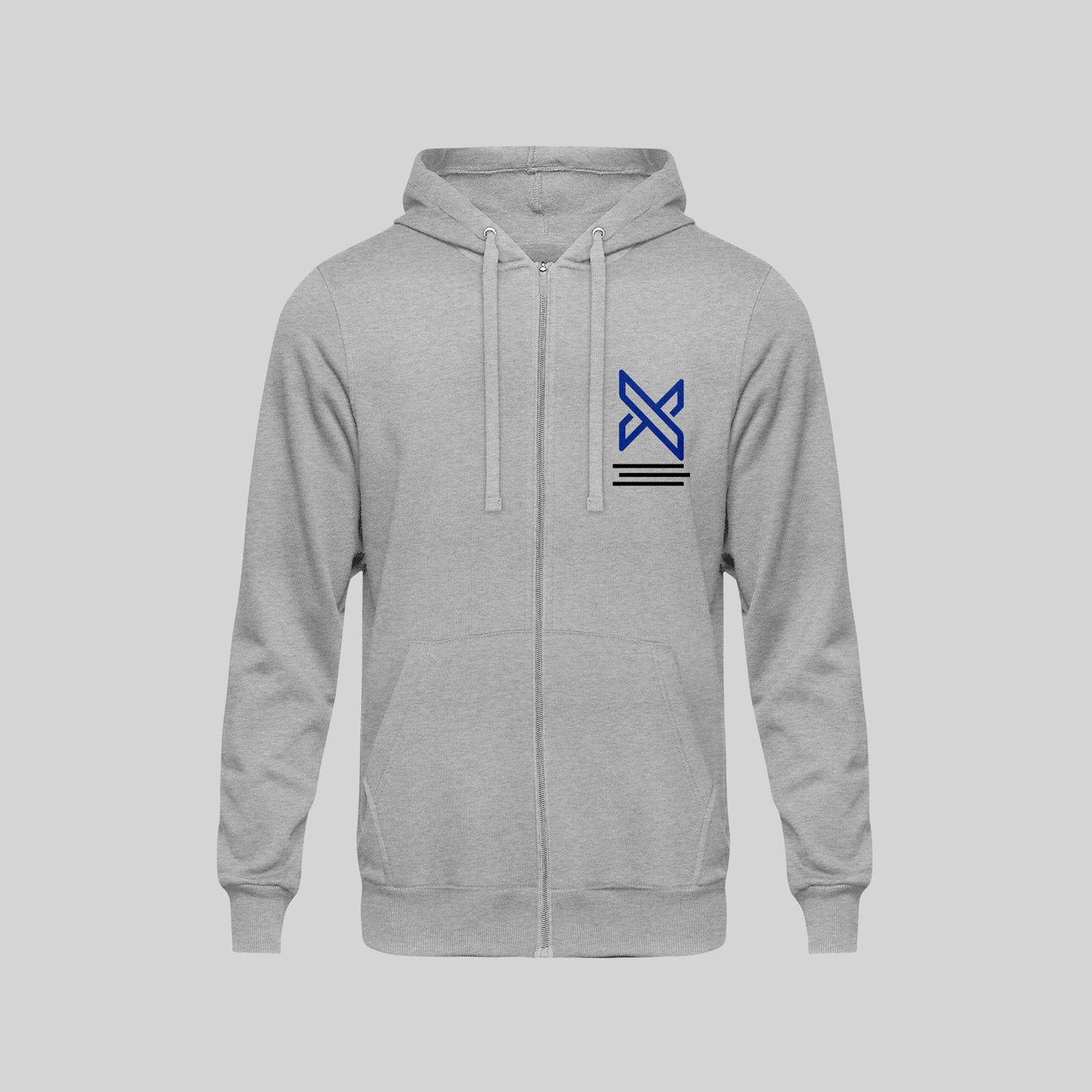FOG X Logo Zip Up Hoodie Grey Front