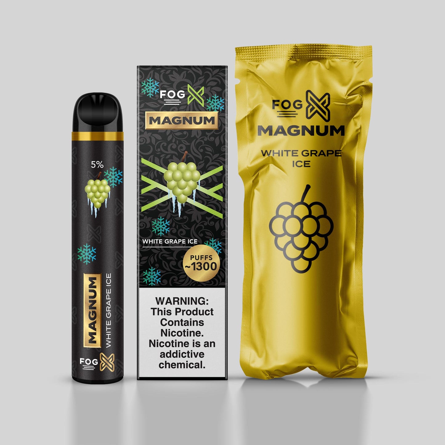 FOG X Vapor Magnum White Grape Ice Disposable Vape Device