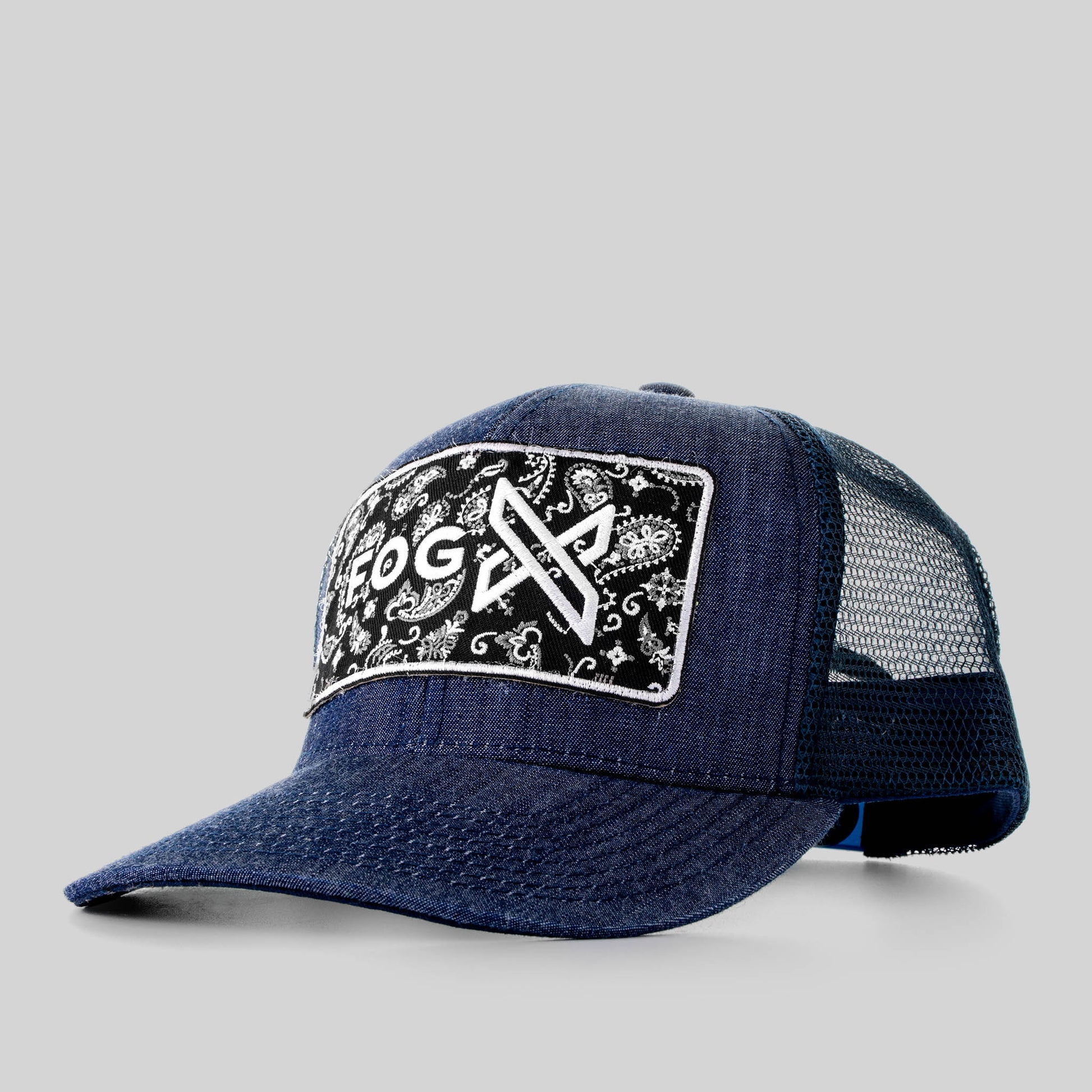 Double Clip Trucker Hat Heather Dark Blue