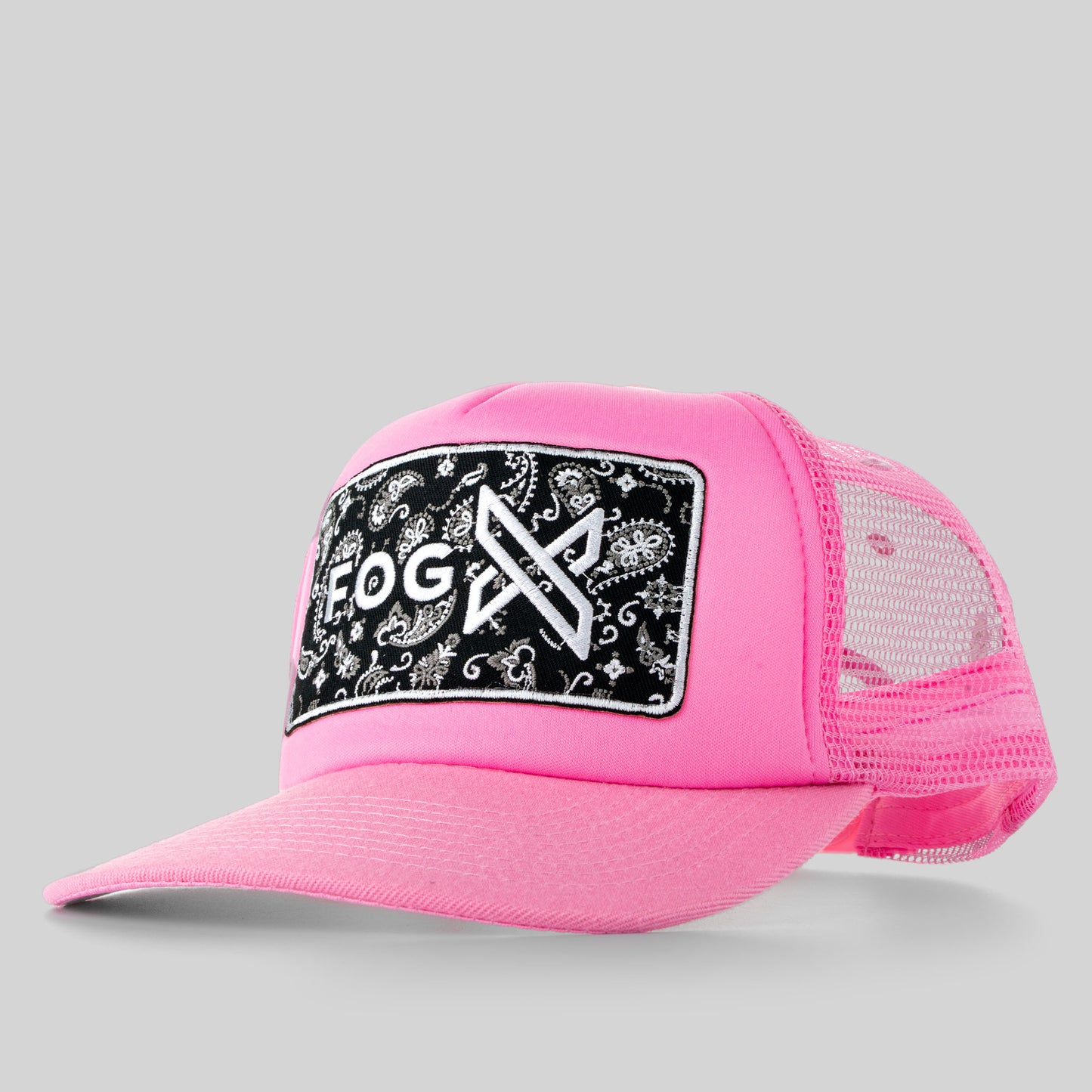 Fog X Trucker Hat Soft Tough Snapback Pink