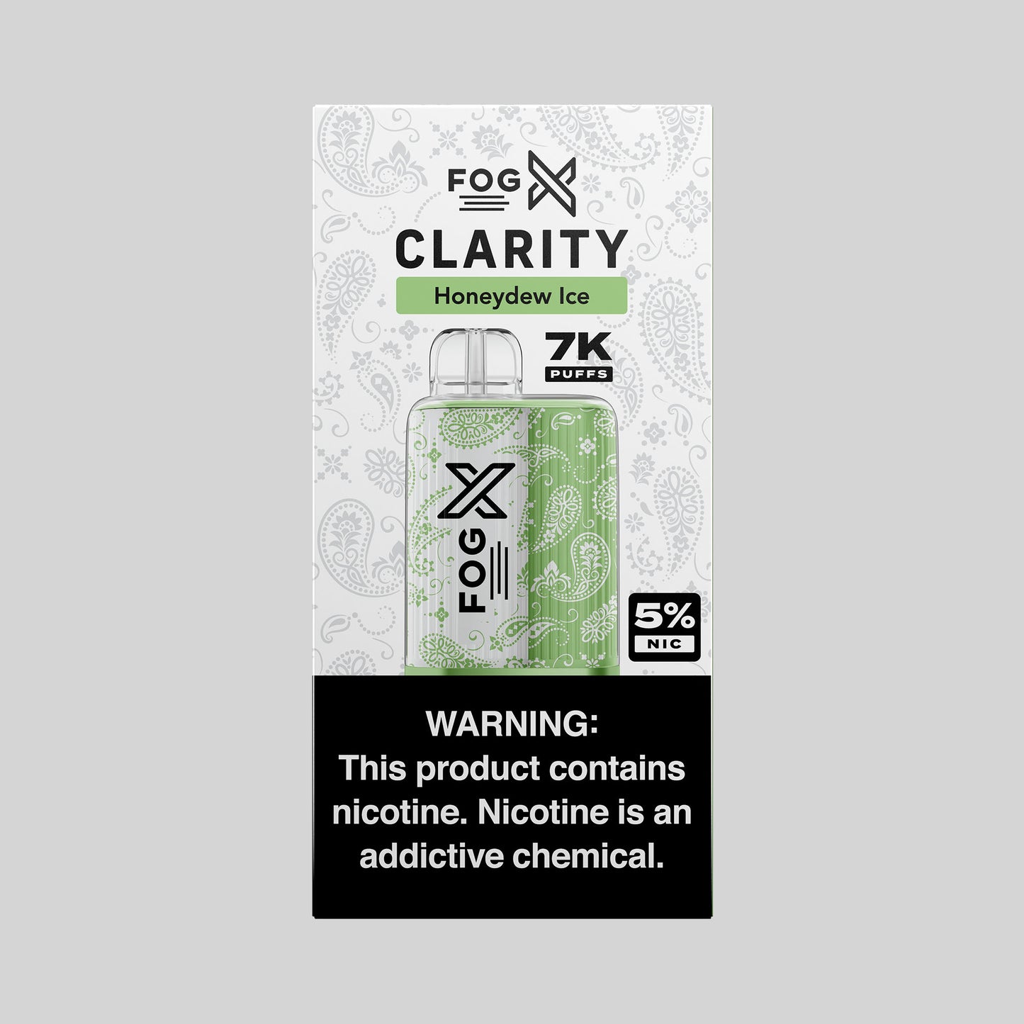 Fog X Clarity Honeydew Ice Disposable 7000 Approximate Puffs