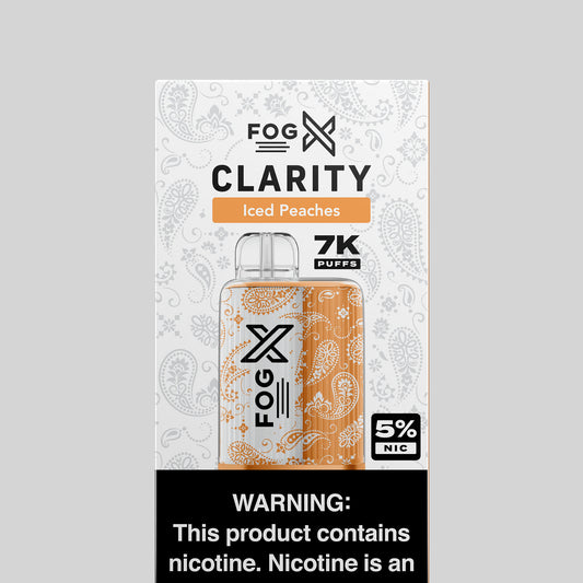 Fog X Clarity Iced Peach Disposable 7000 Approximate Puffs