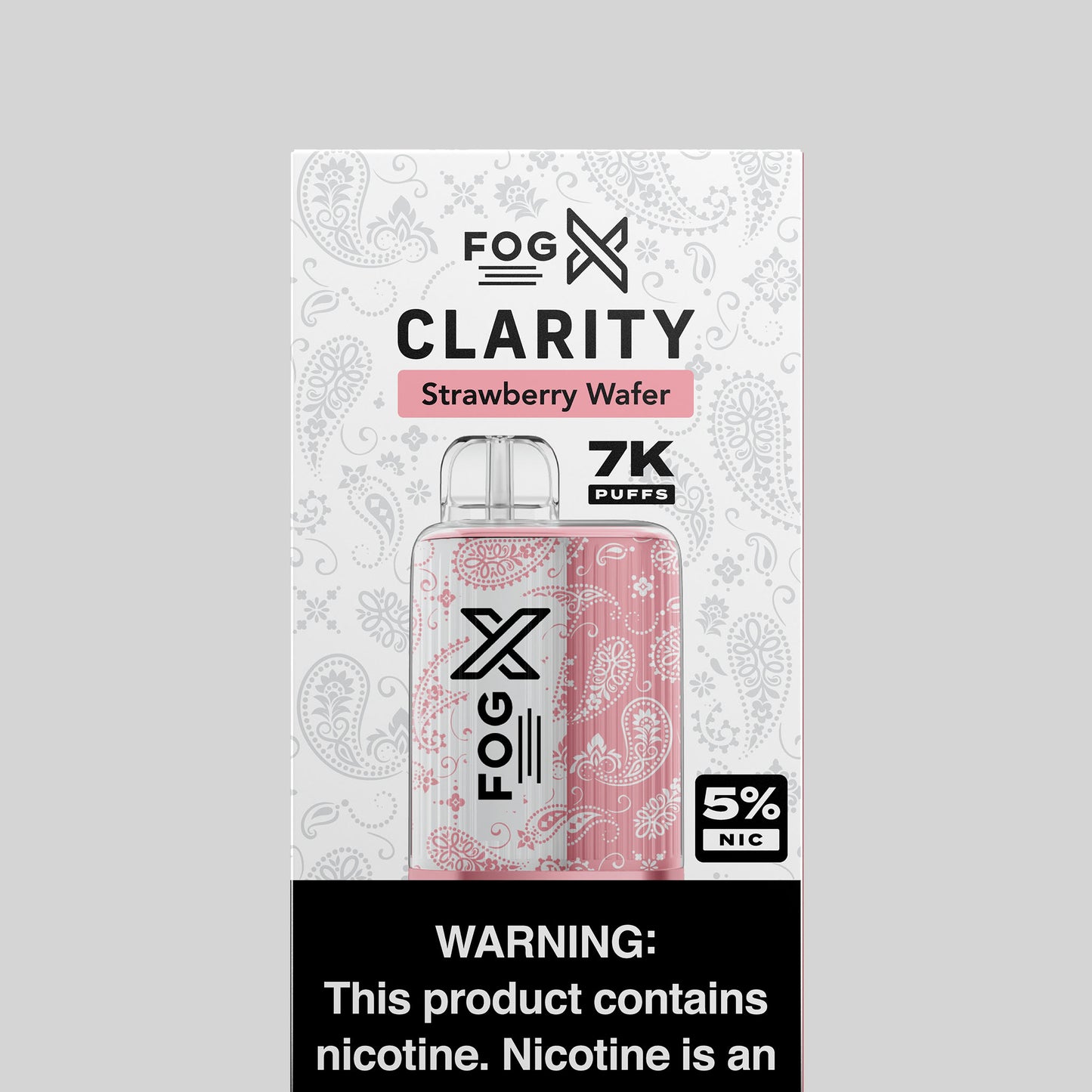 Fog X Clarity Strawberry Wafer Disposable 7000 Approximate Puffs