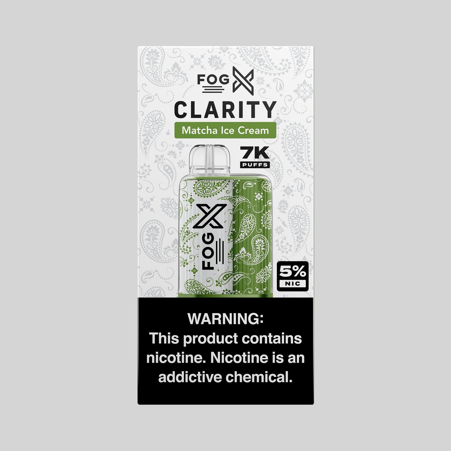 Fog X Clarity Matcha Ice Cream Disposable 7000 Approximate Puffs
