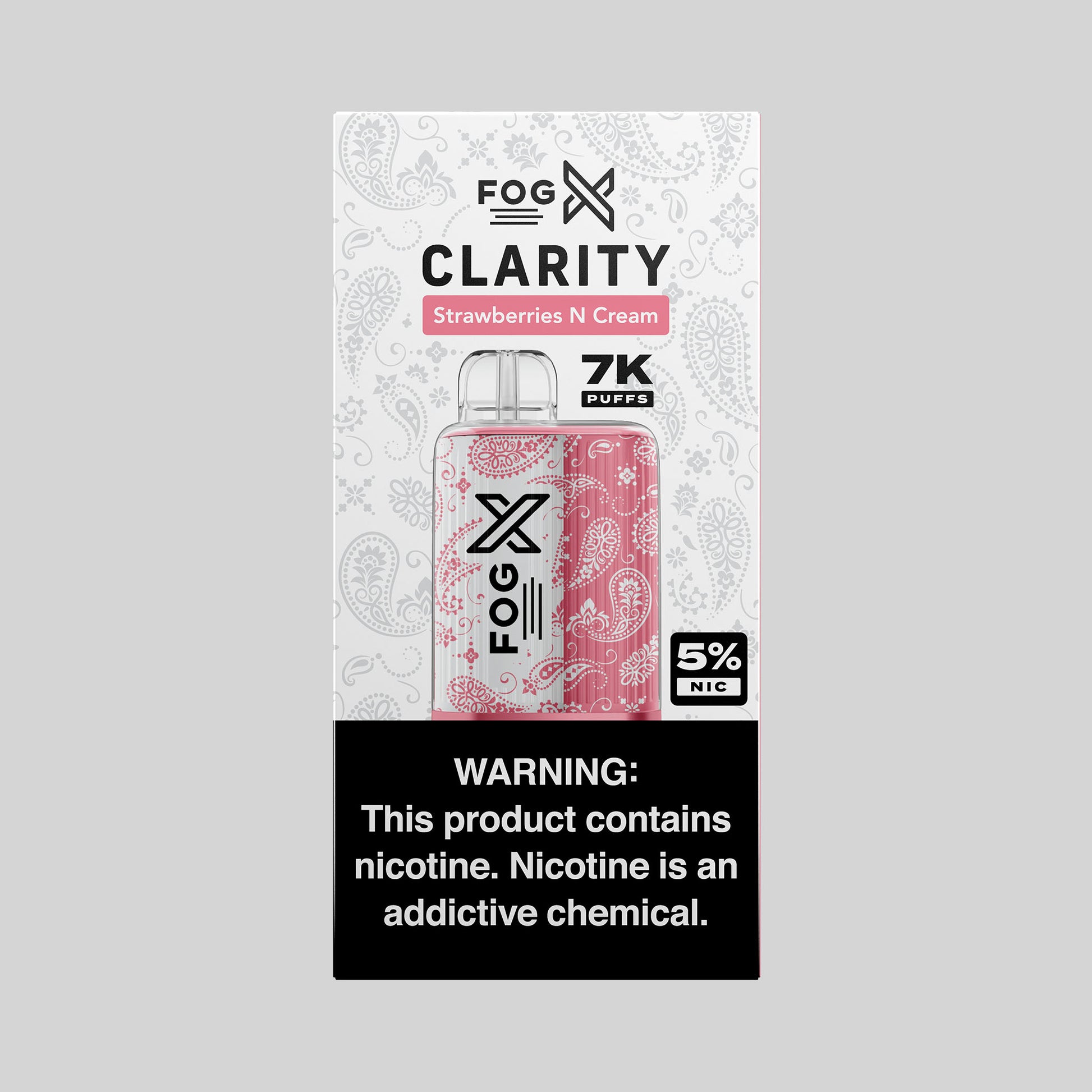 FOG X Clarity 7000 Puffs Disposable Vape Device - Strawberries N Cream FX Fulfillment Center FOG X Clarity 7000 Puffs Disposable Vape Device - Strawberries N Cream FX Fulfillment Center