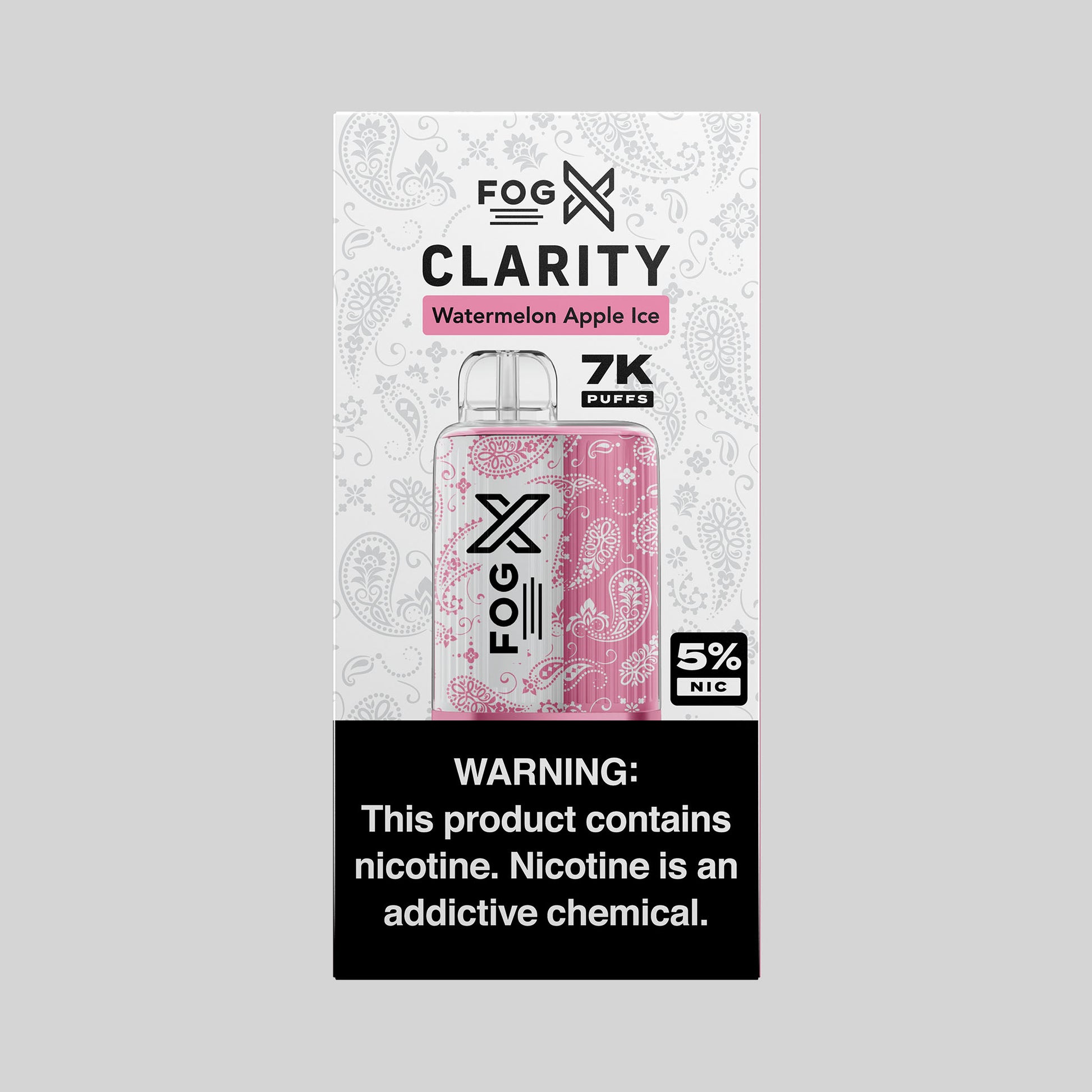 FOG X Clarity 7000 Puffs Disposable Vape Device - Watermelon Apple Ice FX Fulfillment Center FOG X Clarity 7000 Puffs Disposable Vape Device - Watermelon Apple Ice FX Fulfillment Center