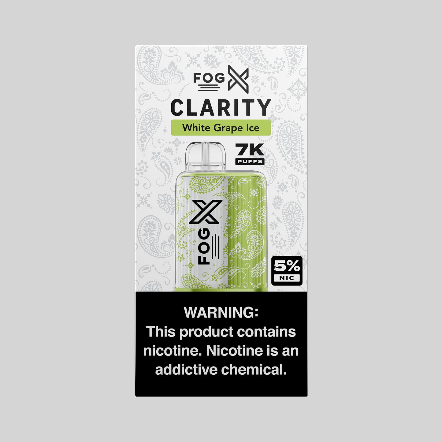 Fog X Clarity White Grape Disposable Non-Refillable 14mL Juice Capacity