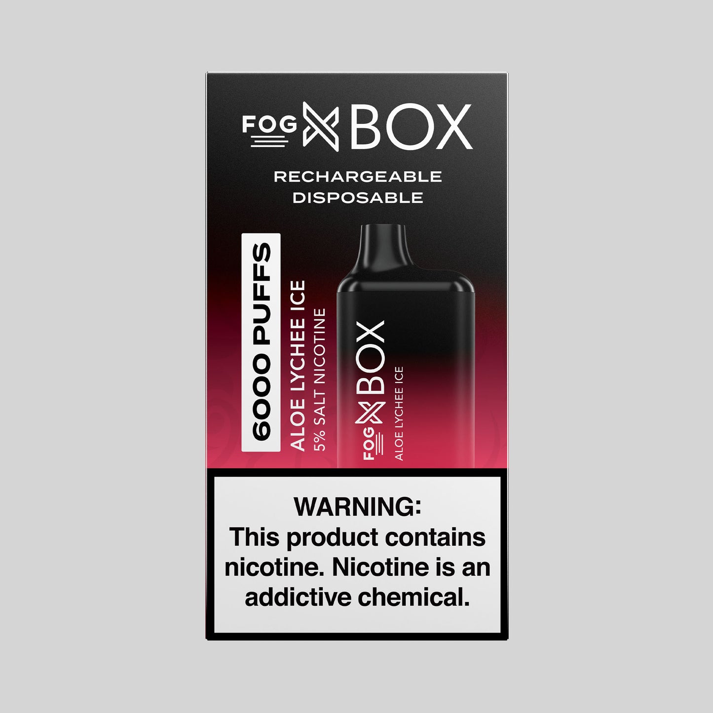 Fog X Box Aloe Lychee Ice Disposable 6000 Puffs