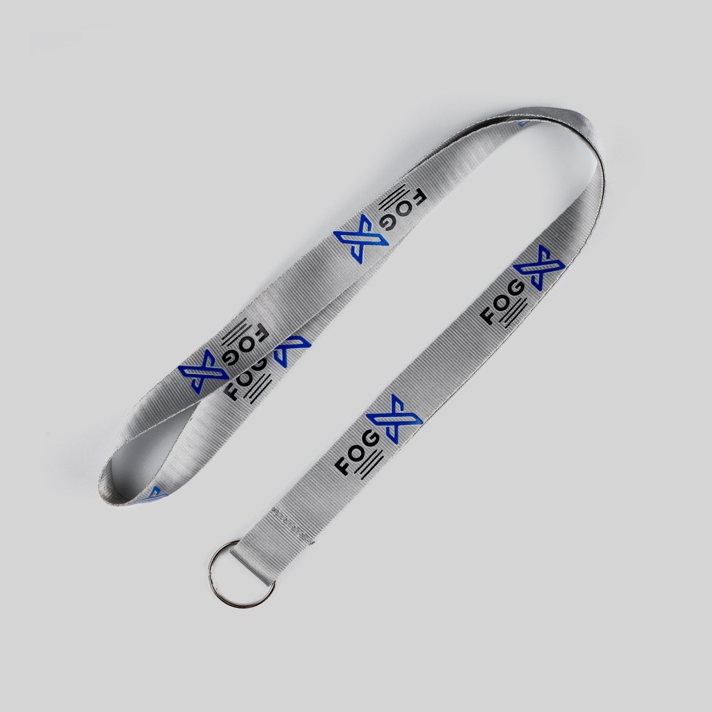 FOG X Logo Lanyard Keychain Silver Blue