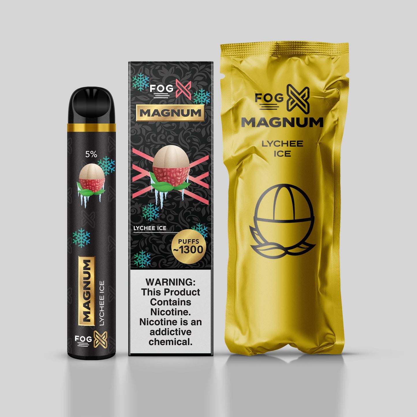 FOG X Vapor Magnum Lychee Ice Disposable Vape Device