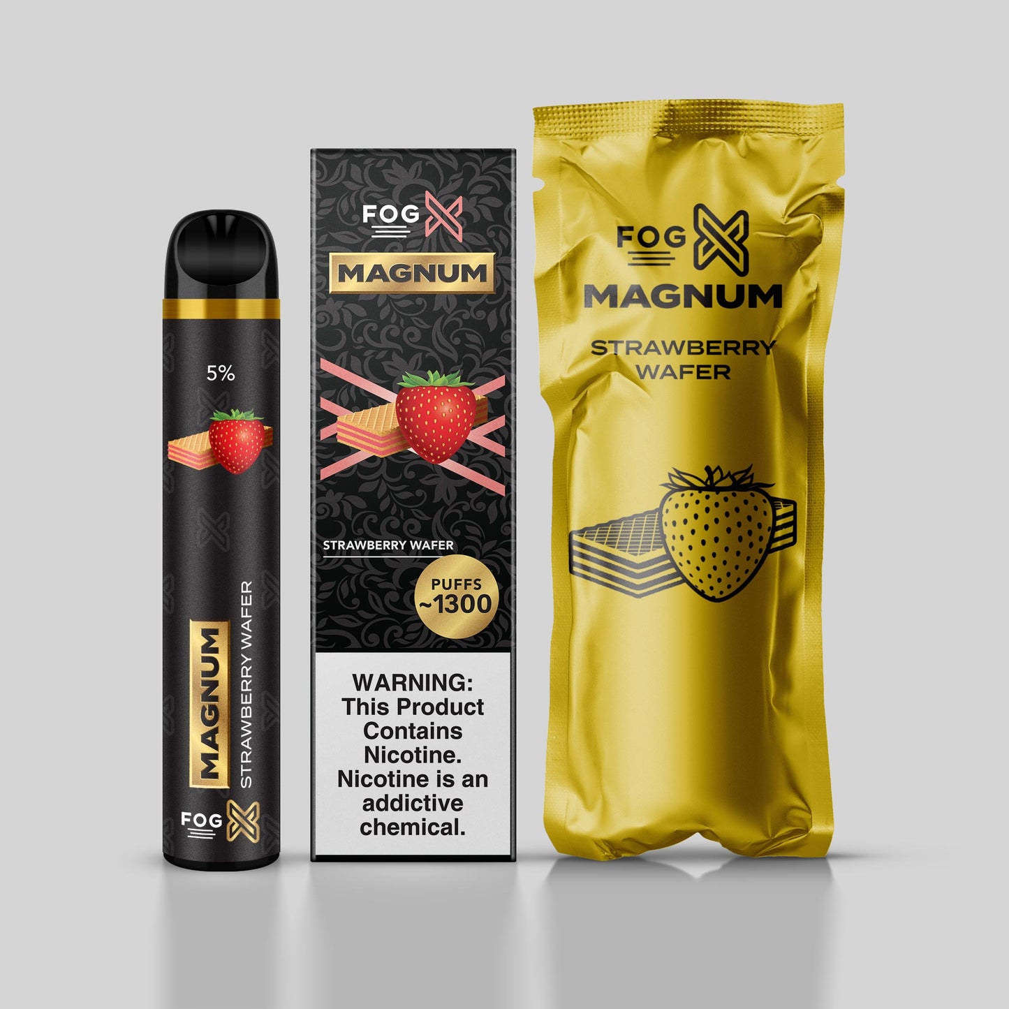 FOG X Vapor Magnum Strawberry Wafer Disposable Vape Device