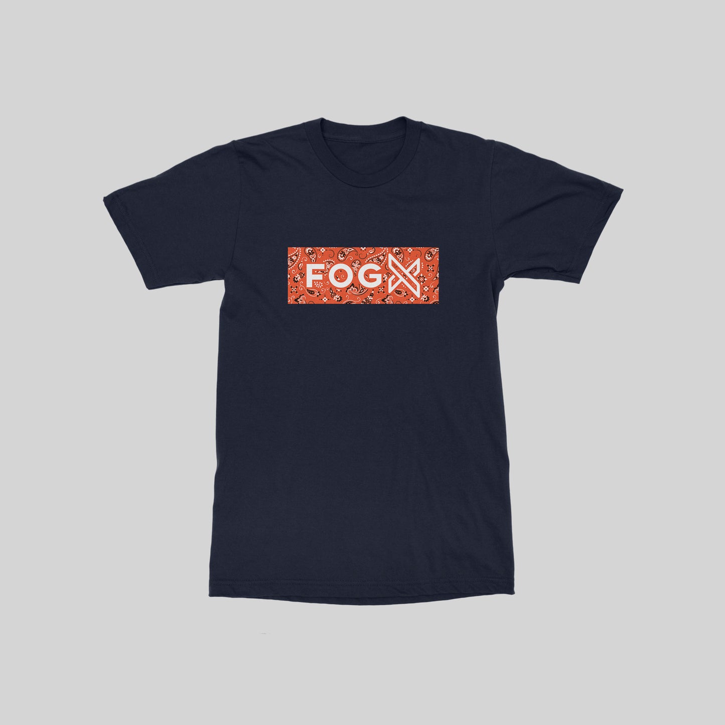 Fog X Paisley Box T-shirt Navy Blue Red